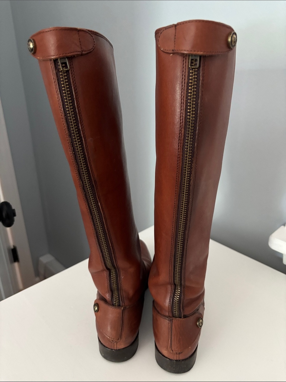 Frye Tall Smooth Leather Riding Boots - Brown - Picture 3 of 12